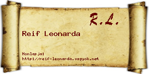 Reif Leonarda névjegykártya